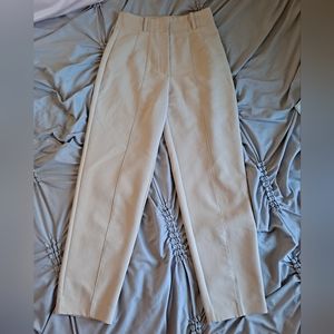 Zara High Waisted Light Sandy Beige Cream Trouser Pants  US size S
